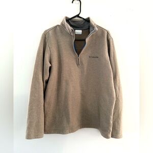 Columbia Outdoor Quarter Zip Pullover Sweatshirt Brown Size S M Unisex